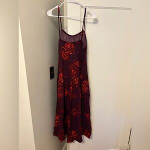 Old Navy Burgundy Floral Maxi Dress